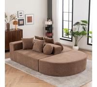 Zubaliya Canapé 5 Places modulable Moderne,canapé Convertible entièrement compressé et sans Structure,canapé lit en Chenille pour Salon/Chambre (E-Brun)