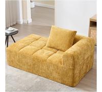 Zubaliya Canapé Chaise Longue Confortable avec Poches latérales, canapé 1 Places avec Coussins, Poches latérales pour télécommande et téléphone Portable,canapé 2 Places,Chenille,Jaune