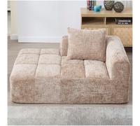 Zubaliya Canapé Chaise Longue Confortable avec Poches latérales, canapé 1 Places avec Coussins, Poches latérales pour télécommande et téléphone Portable,canapé 2 Places,Chenille,Kaki