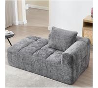 Zubaliya Canapé Chaise Longue Confortable avec Poches latérales, canapé 1 Places avec Coussins, Poches latérales pour télécommande et téléphone Portable,canapé 2 Places,Chenille,Gris