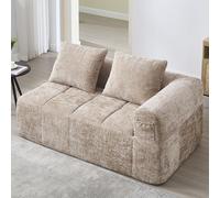 Zubaliya Canapé Confortable pour 2 Personnes, canapé Moelleux avec Coussins, Poches latérales pour Ranger la télécommande et Le téléphone Portable, canapé Double soigné et élégant (Kaki,2 Seat)