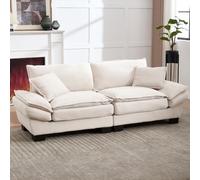Zubaliya Canapé Double Moderne et Simple avec Une Couette Qui n'a Besoin Que d'un Oreiller,est Confortable,mais spacieux et spacieux dans Le Salon Chambre Bureau (Beige + Velvet)
