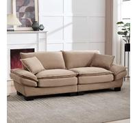 Zubaliya Canapé Double Moderne et Simple avec Une Couette Qui n'a Besoin Que d'un Oreiller,est Confortable,mais spacieux et spacieux dans Le Salon Chambre Bureau (Khaki + Velvet)