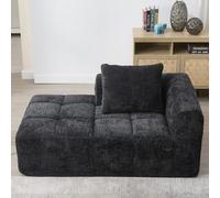Zubaliya Canapé inclinable Confortable, canapé Moelleux avec Coussins, Poches latérales pour télécommande et téléphone Portable, soigné et élégant, Aucun Assemblage requis (Noir,1 Seat)