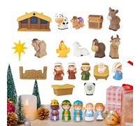 Zubehors Calendrier De L Avent - 24 Jours Jouet De La Nativité,Figurines Religieuses De L'Histoire De La Nativité - Pour Décorations De Noël Pour La Maison Jeu Église Saison Des Fêtes