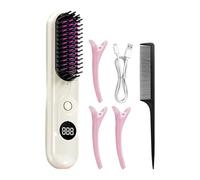 Zubehors Lisseur Cheveux Sans Fil Portable | Péigne Hydratant USB Rechargeable,3 Niveaux Pour Cheveux Fins Épais Longs Courts Sèche Mouillée Voyage Maison