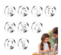 Zubehors Moules à Chiffres, 9 Pièces Emporte-Pièce Donut, Formes Numériques 0-8 Moule de 9 cm Ustensiles de Cuisine pour Snack Pâtes Fondant Gâteau Argile Chocolat Crêpes Pâte Fromage, Pour Étudiants