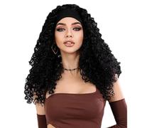 Zubehors Perruques à ondes profondes, perruque à onde profonde cheveux humains, Longue perruque en dentelle humaine bouclée avec capuchon en maille respirant, Heads-Heads Fashion Extensions de cheveux