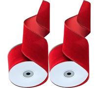 Zubehors Ruban De Noël Pour Activités Créatives | 2 Rouleaux 9 Mètres Rubans Emballage Cadeaux - Décorations Guirlande Pour Designers D'Intérieur Maison - Tables Chaises Balustres Décoration Photo