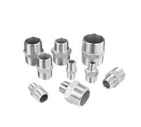 ZUC 1 pièce DN8 DN10 DN15 DN20 DN25 DN32 DN40 Raccord hexagonal mâle en acier inoxydable 304 raccord de tuyau raccord coupleur eau huile air (DN32 à DN25)