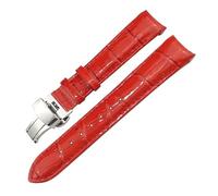ZUC Bracelets de montre en cuir de vachette 18mm, pour Tissot 1853 T035.207 T035, noir blanc violet rouge, bracelet de montre pour femme, outils gratuits(Light red,Golden buckle)