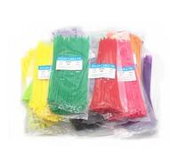 ZUC Lot de 100 attaches autobloquantes en nylon - 18 couleurs - 2,5 x 200 mm - 2,5 x 200 mm - Blanc et noir - Jaune
