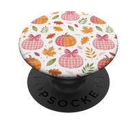 Zucche Rosa, Foglie Autunnali, Plaid, decorazione Della PopSockets PopGrip Adhésif