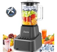 Zuccie Blender Mixeur 1200W Blender Smoothie 1.6L Mixeur Blender, 3 Vitesses + Fonction D'impulsion, 6 Lames en Acier Inoxydable, Avec de Couteaux de Rechange et Brosse