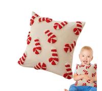 Zuckerstangen-Weihnachtskissenbezüge, Winter-Kissenbezüge | Rot-dekorativer Weihnachts-Kissenbezug,Dekorative Pfefferminzbonbons-Kissenbezüge Für Feiertage, Weiche Kissenbezüge Für Die Dekorati