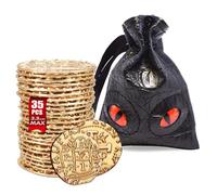 ZUCOS Accessoires de pièces de monnaie pirates - Pièces d'or - Décoration en métal doré - Dublons pour jeux de société DND - Cosplay réaliste médiéval - Imitation d'argent - Trésor de pirate - Taille