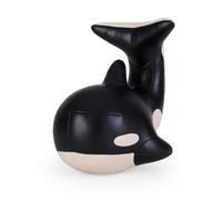 Züny - Serre-livres / butoir de porte / Figurine décorative - Baleine - 2 kg - Noir/Blanc