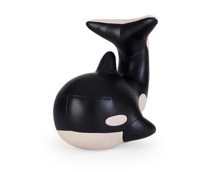 Züny - Serre-Livres/butoir de Porte/Figurine décorative - Baleine - 2 kg - Noir/Blanc