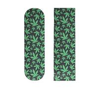 ZUEXT Lot de 2 bandes adhésives antidérapantes pour skateboard, escaliers, pédales, fauteuils roulants - 23 x 84 cm - Vert - Feuille d'érable - 23 x 84 cm