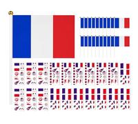 Zueyen 40er Set Autocollants Et Drapeau, 20x Mini Drapeaux À Main, 20x Autocollants Résistants À L'Eau, Articles De Fan Pour Décoration, Match De Foot, Équipe Nationale, Fête Sportive (B)