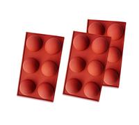 Zueyen Lot de 3 grands moules en silicone semi-sphériques à 6 cavités pour faire du chocolat, des gâteaux, de la gelée, de la mousse en forme de dôme