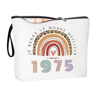 ZUFIO Grande Taille Cadeau Femme 50 Ans,Cadeau 50 Ans Femme Trousse Maquillage,Cadeau 50 Ans Femme Personnalisé,Trousse Maquillage1975(L)