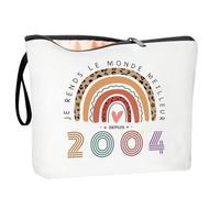 ZUFIO Grande Taille Cadeaux de 21e Anniversaire pour Les Filles,Cadeaux d'anniversaire pour Femme,Sacs à cosmétiques,Cadeaux Amusants pour Les Filles,Trousse de Maquillage 2004(L)