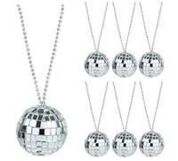 Zugar Land Assortiment de colliers et boules disco style années 70, Plastique, Sans pierre précieuse