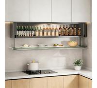 ZUGIATP Armoire Murale avec Porte Vitrée Grande Capacité De Rangement Placard Métallique Adapté À La Maison Au Garage Ou À L'entrepôt(Black B,50 * 18 * 30cm/19 * 7 * 11in)