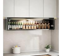 ZUGIATP Armoire Murale avec Porte Vitrée Grande Capacité De Rangement Placard Métallique Adapté À La Maison Au Garage Ou À L'entrepôt(Black A,80 * 18 * 30cm/31 * 7 * 11in)