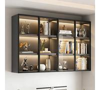 ZUGIATP Armoire Murale Vitrée Artisanale Meuble De Rangement De Cuisine avec Porte Vitrée Armoire À Pharmacie Et Étagère Suspendue Construction Robuste(120 * 25 * 95cm)