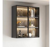 ZUGIATP Armoire Murale Vitrée Artisanale Meuble De Rangement De Cuisine avec Porte Vitrée Armoire À Pharmacie Et Étagère Suspendue Construction Robuste(60 * 35 * 95cm)