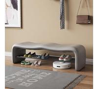 ZUGIATP Banc À Chaussures À 2 Niveaux Banc De Rangement À Chaussures D'entrée avec Siège Rembourré en Cuir PU Home Decoration pour Chaussures pour EntréE(B,100 * 35 * 42cm/39 * 13 * 16in)