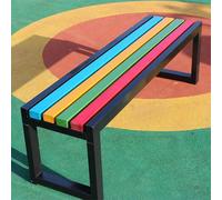 ZUGIATP Banc De Jardin Extérieur Banc De Parc sans Dossier Convient Aux Parcs Centres Commerciaux Et Librairies(Black,/180cm/71in)