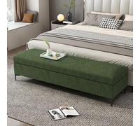 ZUGIATP Banc De Rangement À Chaussures D'entrée avec Siège Rembourré en Cuir PU Banc De Rangement Ottoman Rangement Caché pour Chaussures pour EntréE(Dark Green,100cm/39in)