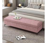 ZUGIATP Banc De Rangement À Chaussures D'entrée avec Siège Rembourré en Cuir PU Banc De Rangement Ottoman Rangement Caché pour Chaussures pour EntréE(Girly Pink,80cm/31in)