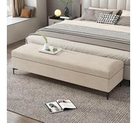 ZUGIATP Banc De Rangement À Chaussures D'entrée avec Siège Rembourré en Cuir PU Banc De Rangement Ottoman Rangement Caché pour Chaussures pour EntréE(Creamy White,100cm/39in)