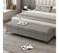 ZUGIATP Banc De Rangement À Chaussures D'entrée avec Siège Rembourré en Cuir PU Banc De Rangement Ottoman Rangement Caché pour Chaussures pour EntréE(Light Beige,120cm/47in)