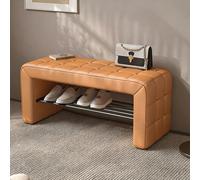 ZUGIATP Banc De Rangement À Chaussures D'entrée avec Siège Rembourré en Cuir PU Banc De Rangement Ottoman Home Decoration(Orange Color,100 * 40 * 45cm/39 * 15 * 17in)