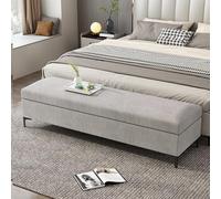 ZUGIATP Banc De Rangement À Chaussures D'entrée avec Siège Rembourré en Cuir PU Banc De Rangement Ottoman Rangement Caché pour Chaussures pour EntréE(Almond Rice,120cm/47in)