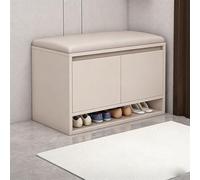 ZUGIATP Banc De Rangement, Banc À Chaussures À 2 Niveaux avec Siège Coussiné, Rangement Caché, Tablettes Réglables, Home Decoration, pour Fenêtre D'entrée(Milk Coffee Color Flip Model,23in/60cm)