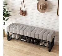 ZUGIATP Intérieur Entrée Rangement Coffre avec Rembourré Banc De Rangement Ottoman Banc De Rangement Ottoman pour Chaussures pour EntréE Salon Ou Chambre(Gray,100 * 31 * 43cm/39 * 12 * 16in)