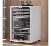 ZUGIATP Meuble De Rangement Multimédia Audio/vidéo Amovible Meuble Audiovisuel Moderne Centre De Divertissement d'angle pour Bar Salon(White,57x55x80cm/22.4x21.6x31.4in)