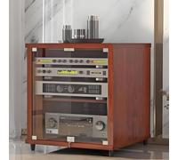 ZUGIATP Meuble De Rangement Multimédia Audio/vidéo Amovible Meuble Audiovisuel Moderne Centre De Divertissement d'angle pour Bar Salon(Brown,57x55x60cm/22.4x21.6x23.6in)