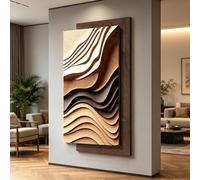 ZUGIATP Peinture Murale Décorative Effet Grès - Tableau Mural Lumineux (Alimentation Secteur) - Style Rétro sans Cadre - pour Entrée, Salon, Couloir Ou Bureau(Style D,27 * 55in/70 * 140cm)