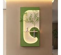 ZUGIATP Sculpture Murale Moderne en Grès, Décoration Murale Artistique avec Vase, Art Mural 3D avec Éclairage LED, Alimentation Secteur, avec Plante Artificielle(Style B,19 * 39in/50 * 100cm)
