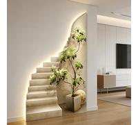 ZUGIATP Tableau Décoratif LED en Grès Vert Végétal Peinture Murale À Suspendre avec Lumière LED pour La Maison L'entrée Le Couloir La Chambre À Coucher(Style A,100 * 150cm/39 * 59in)