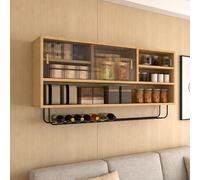 ZUGIATP Vitrine Murale De Cuisine, Armoire À Pharmacie avec 2 Portes Vitrées, Étagère De Rangement Suspendue, Construction Robuste(Style C,120 * 50 * 28cm/47 * 19 * 11in)