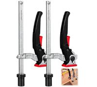 ZUGJOZD Lot de 2 serre-joints de table 20mm en acier avec poignée à levier, serre-joint à levier de 20 mm, plage de serrage 160 mm, profondeur de saillie 60 mm, compatible avec tables de soudage