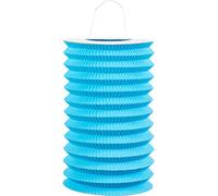 Zuglaternen en papier comme décoration pour anniversaire, fête et garden-party | Ø 16 cm, hauteur 20 cm, avec anse en métal | Lanterne en papier, lampion, décoration de fête, couleur : bleu clair